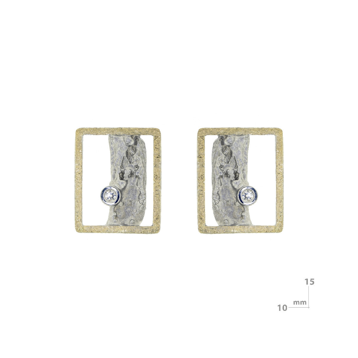 Arrecades de plata, or i brillants