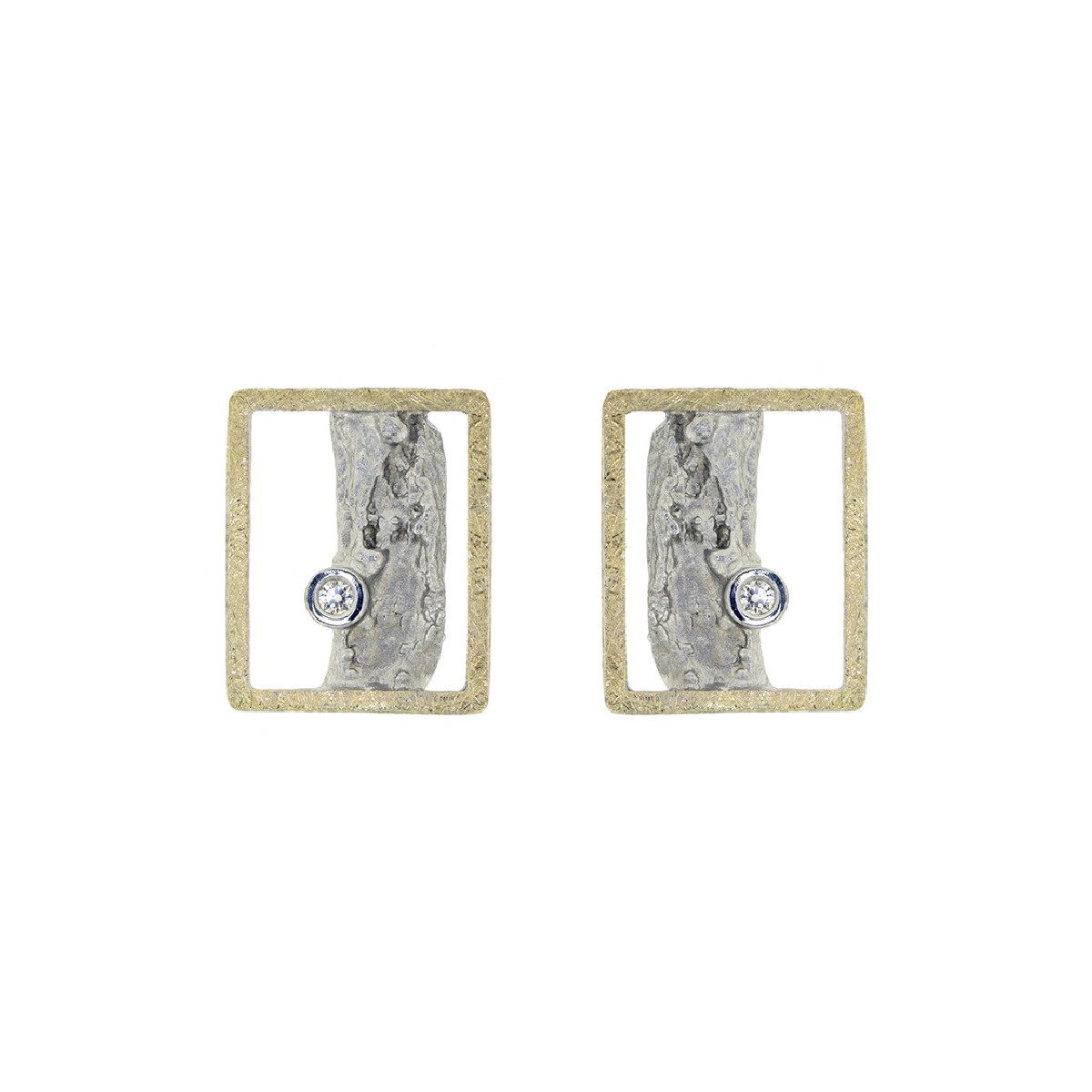 Arrecades de plata, or i brillants