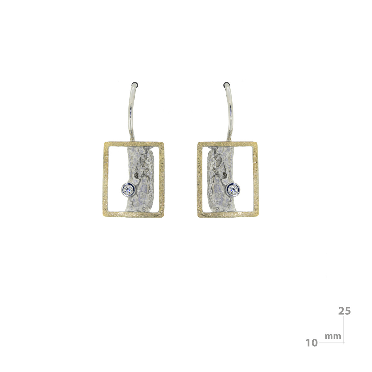 Arrecades de plata, or i brillant