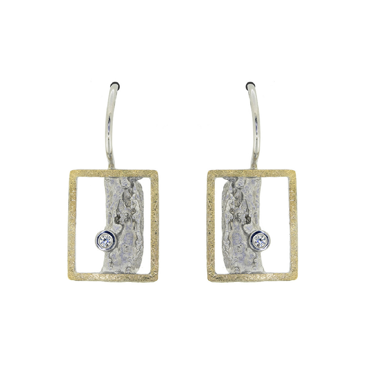 Arrecades de plata, or i brillant