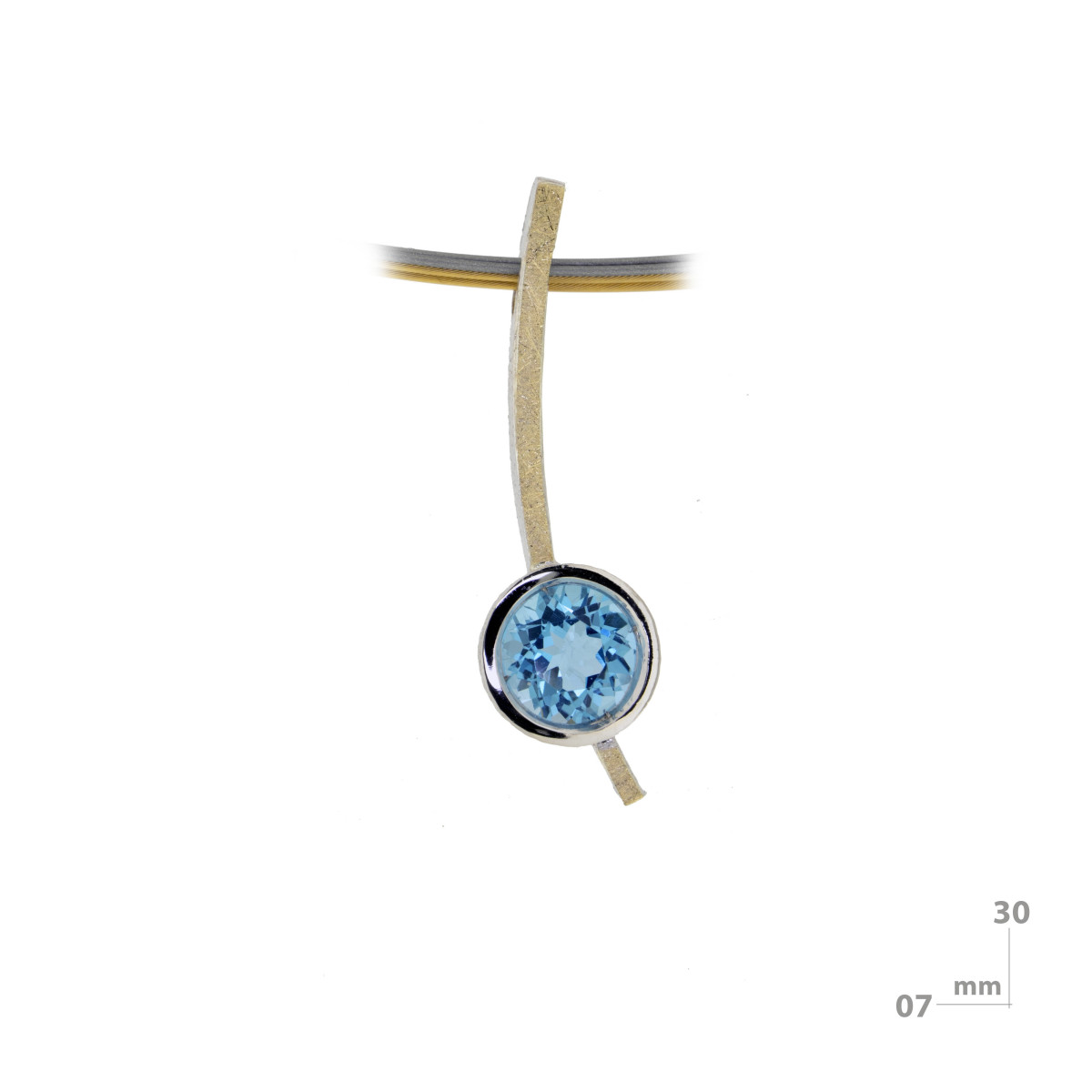 Penjoll de plata, or i topaci blau