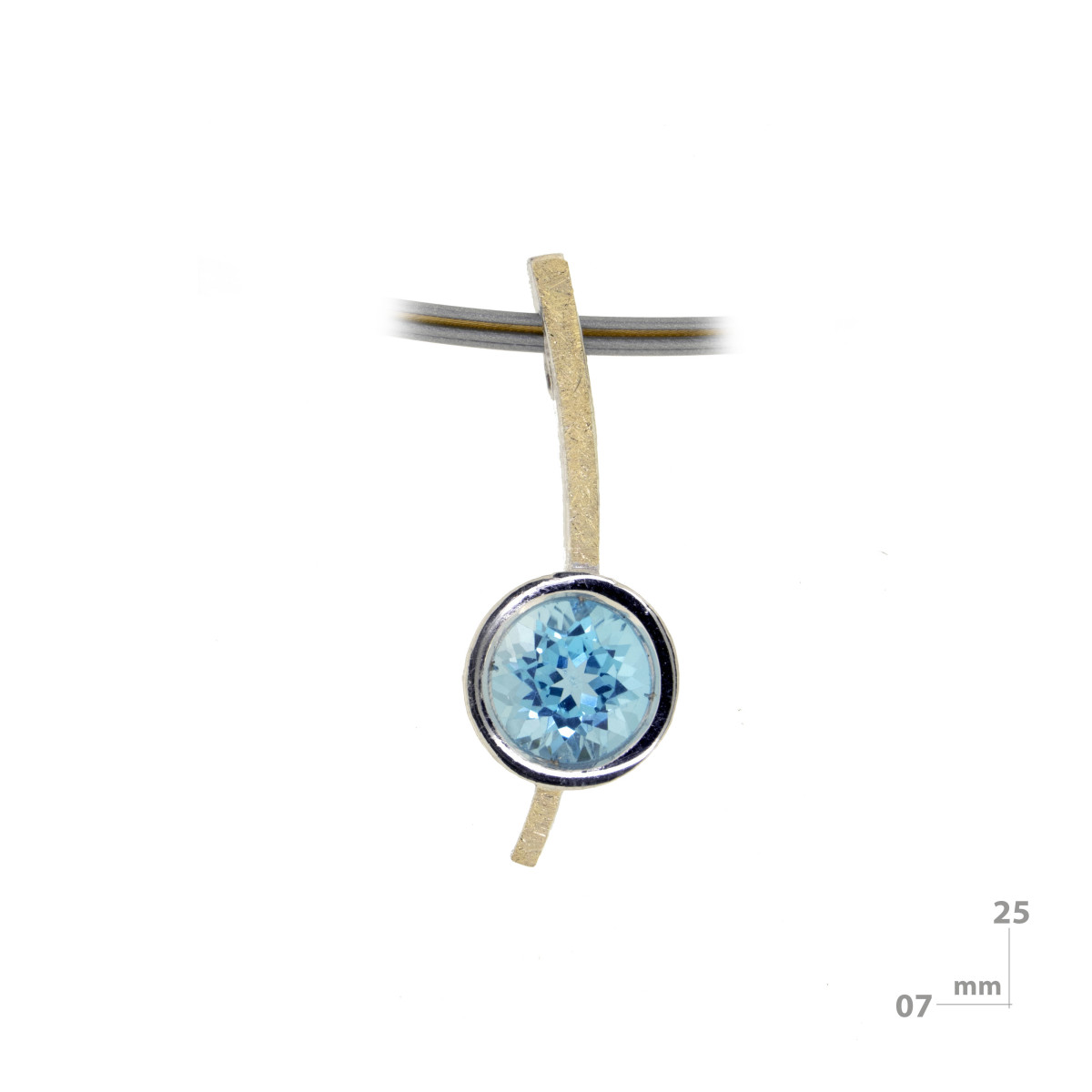 Penjoll de plata, or i topaci blau