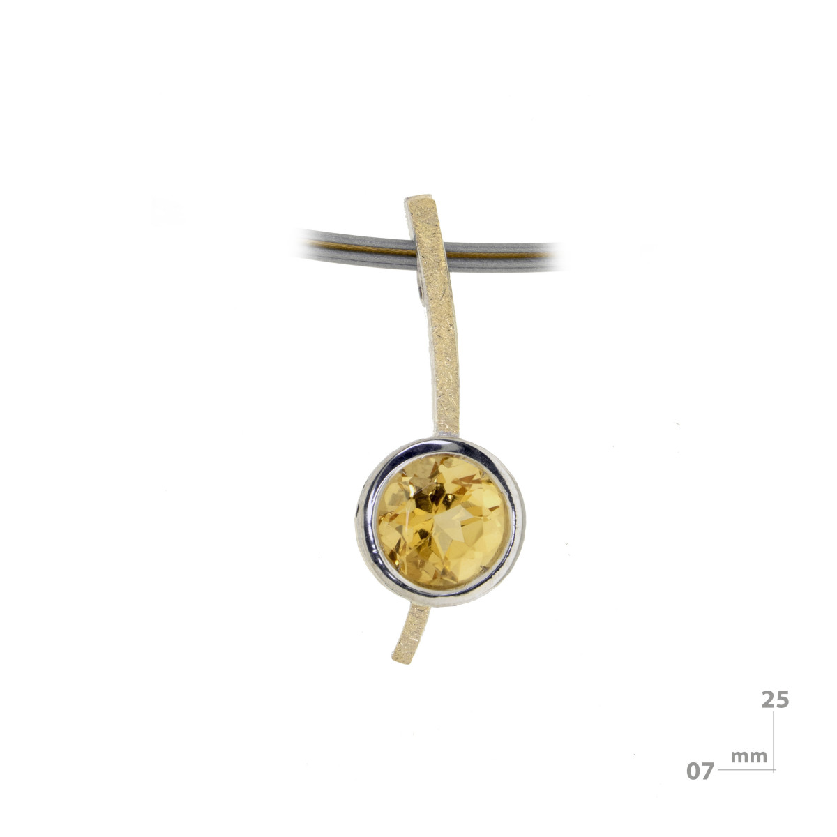 Pendant made of silver, 18k gold and citrine