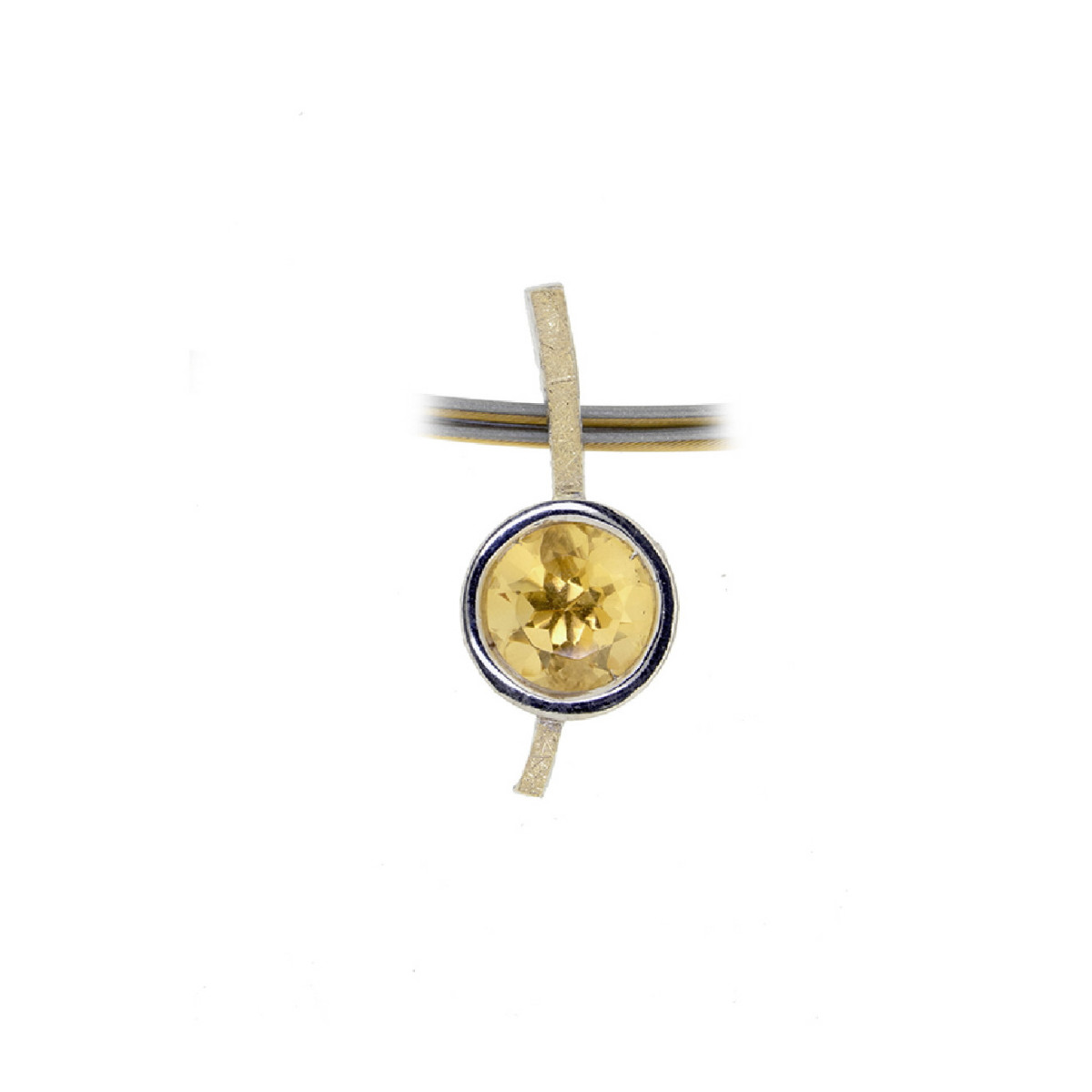 Colgante de plata, oro y citrino