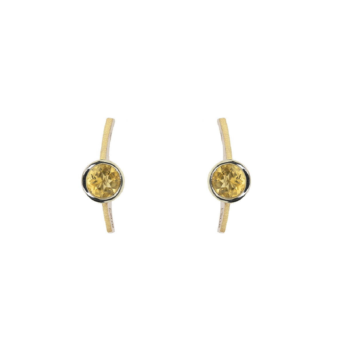 Silver, gold and citrine earrings