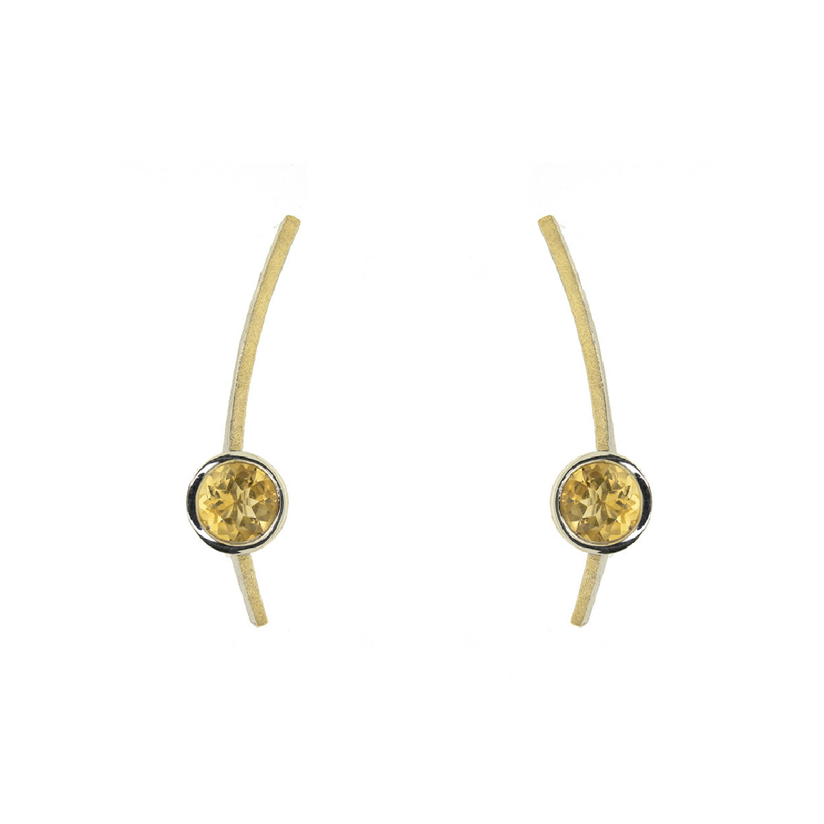 Silver, gold and citrine earrings