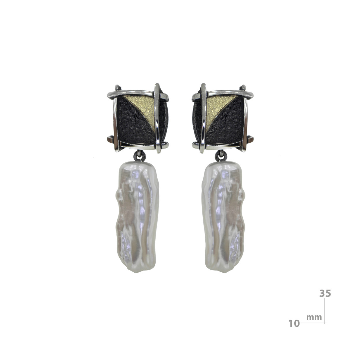 Arrecades de plata, or i perla barroca