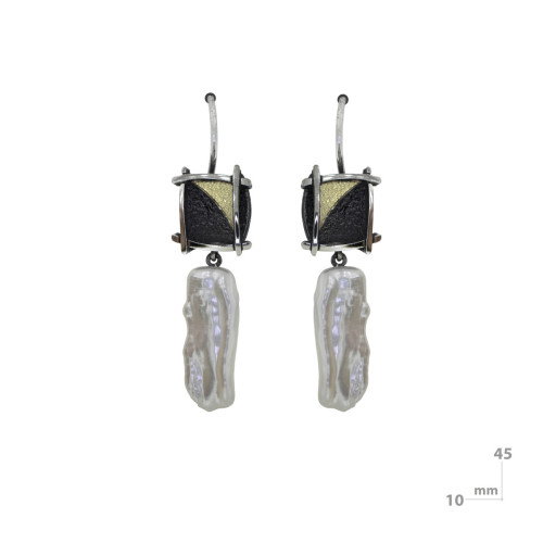 Arrecades de plata, or i perla barroca
