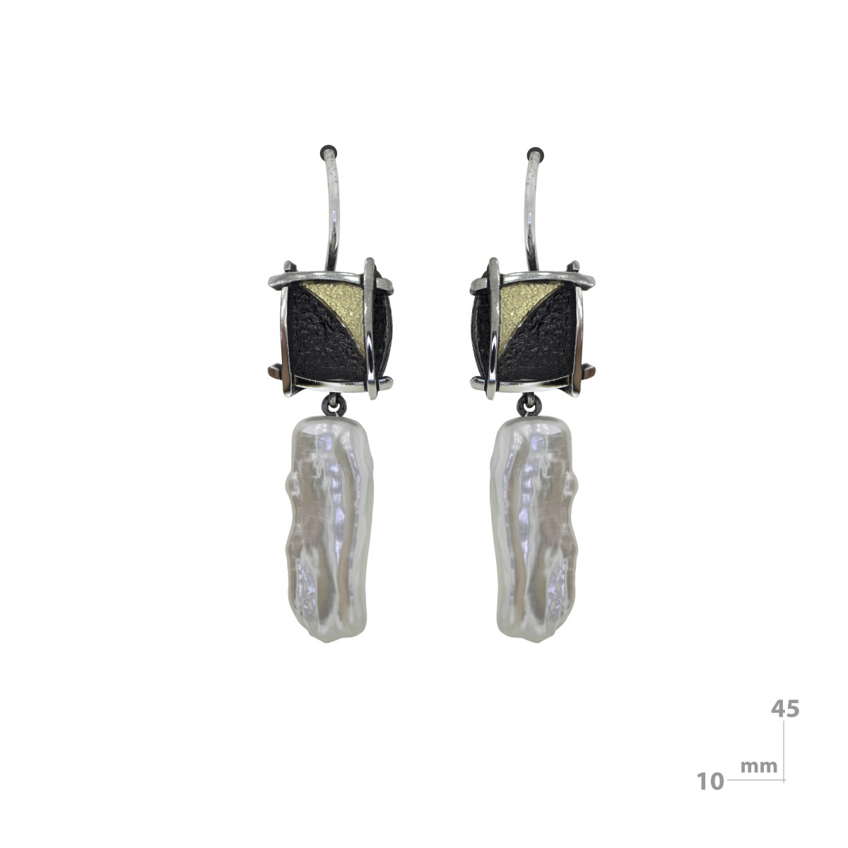 Arrecades de plata, or i perla barroca