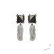 Pendientes de plata, oro y perla barroca