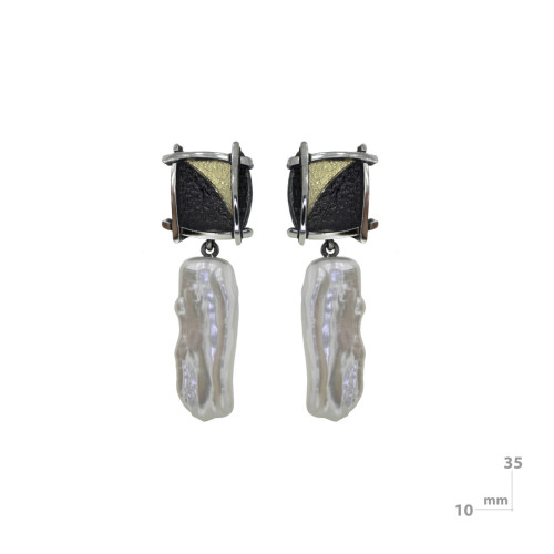 Arrecades de plata, or i perla barroca