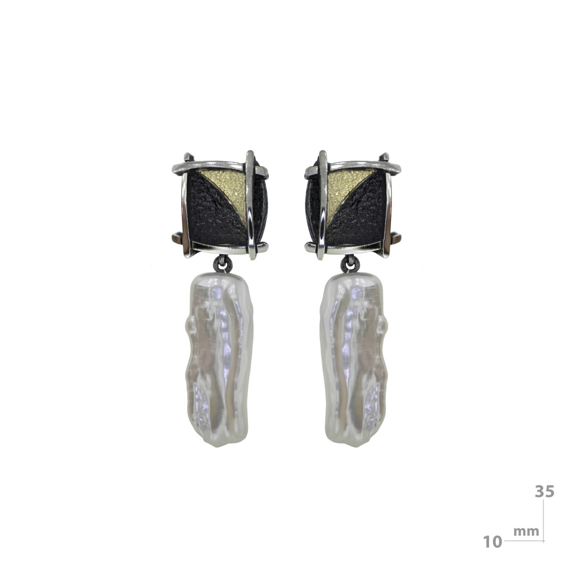 Arrecades de plata, or i perla barroca