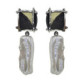 Pendientes de plata, oro y perla barroca