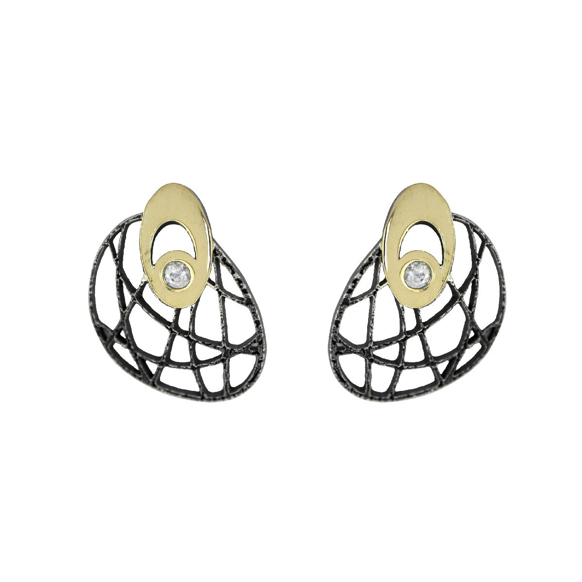 Arrecades de plata, or i brillants