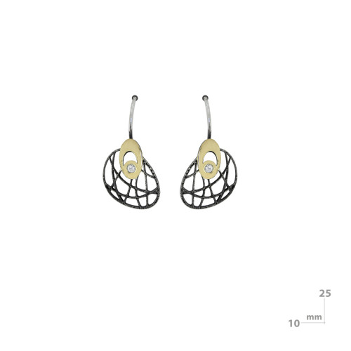 Arrecades de plata, or i brillants