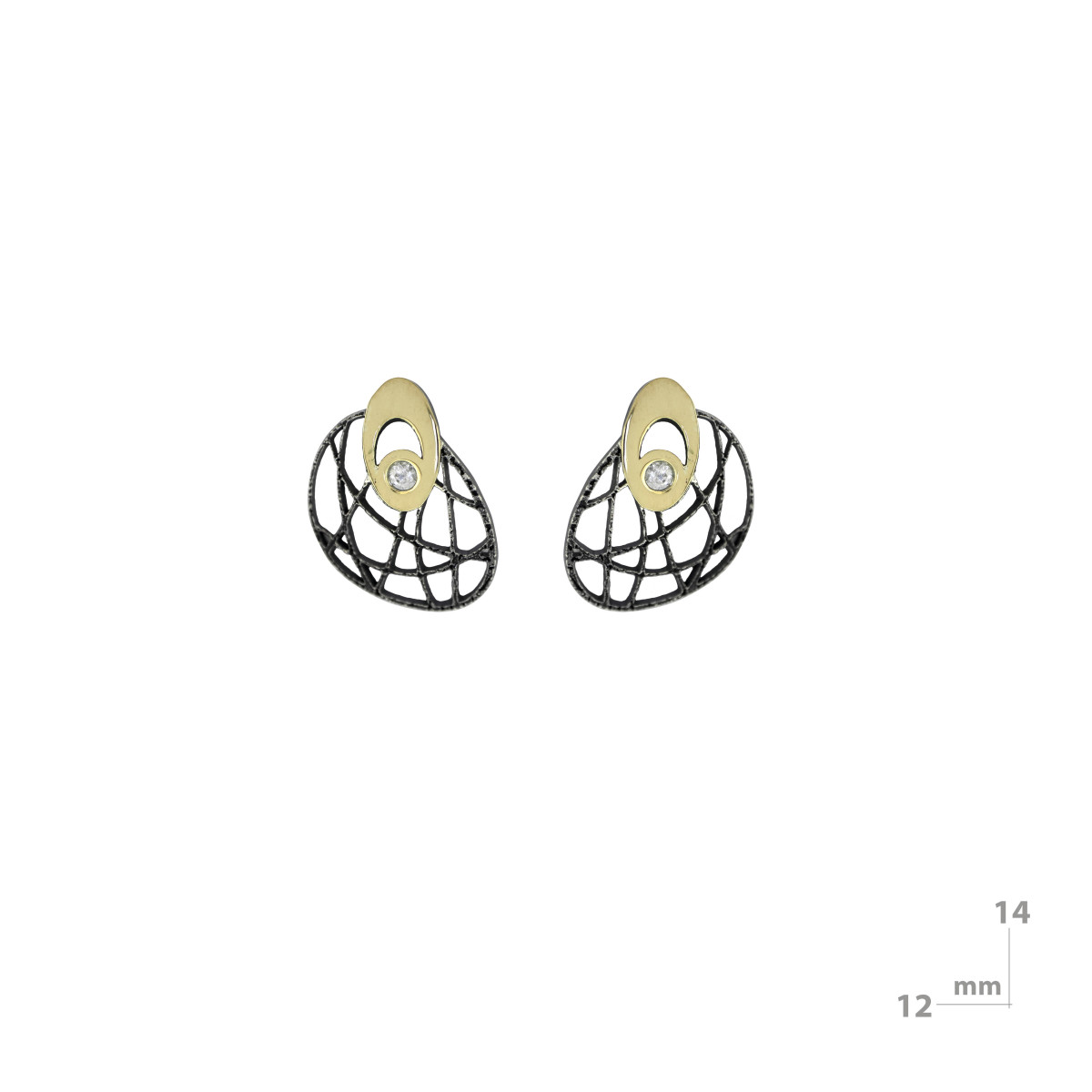 Arrecades de plata, or i brillants