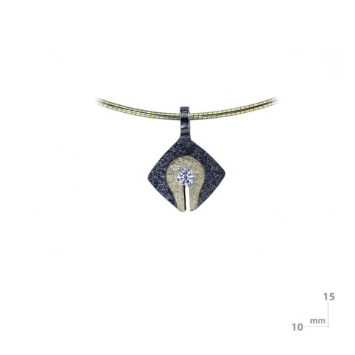 Silver, gold and brilliant pendant