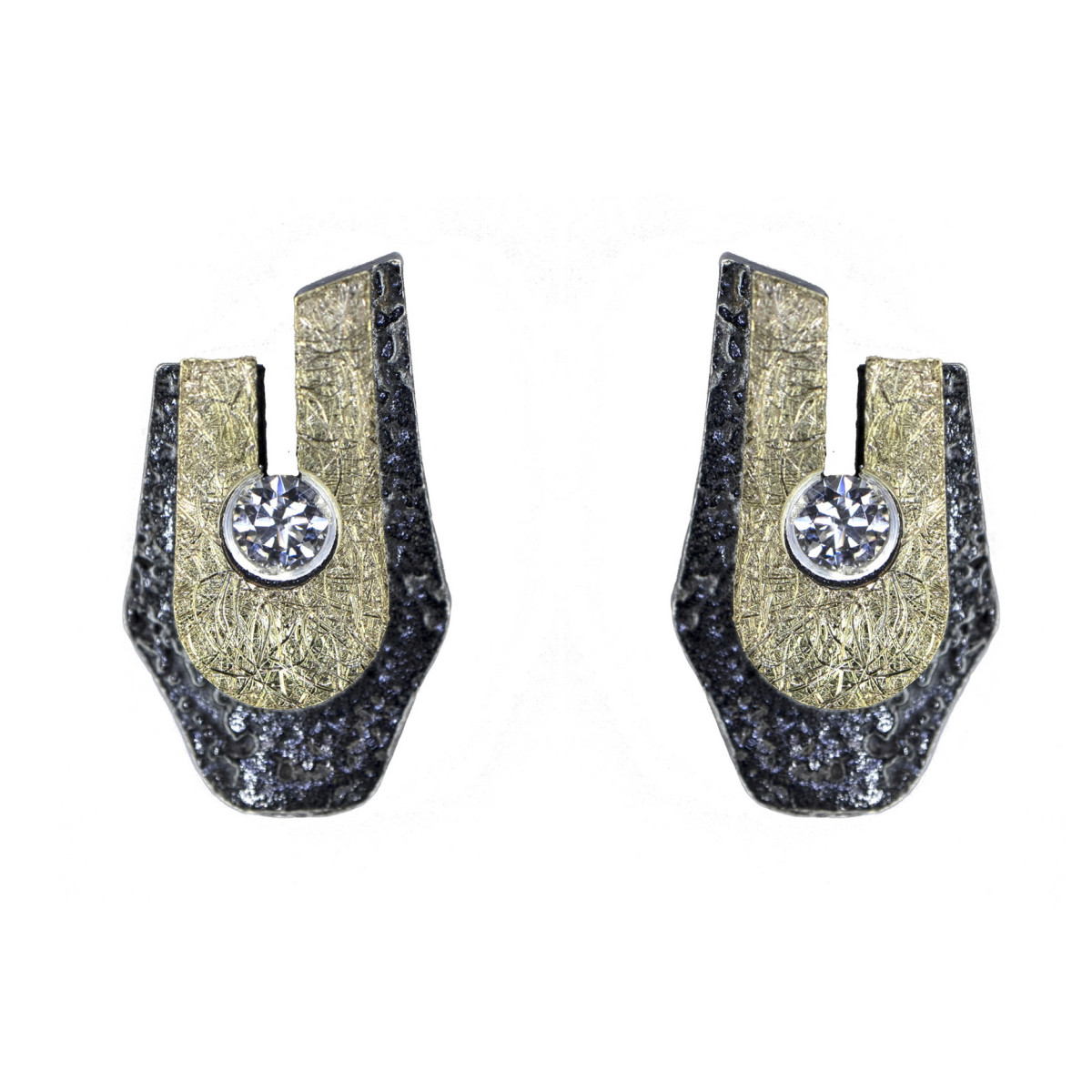 Arrecades de plata, or i brillants
