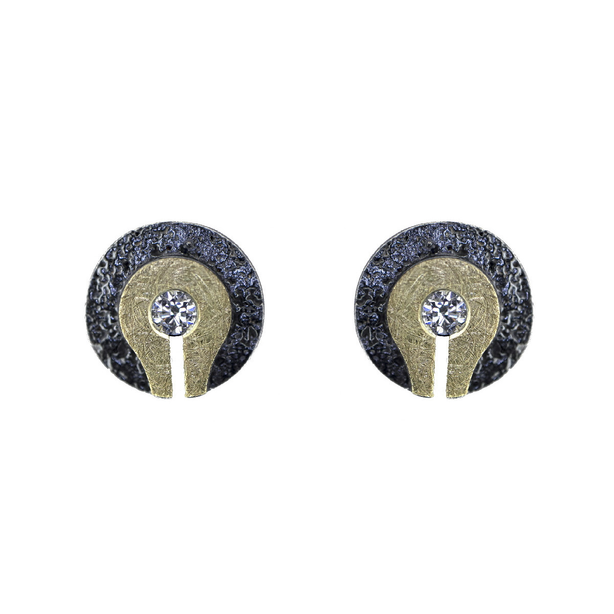 Arrecades de plata, or i brillants