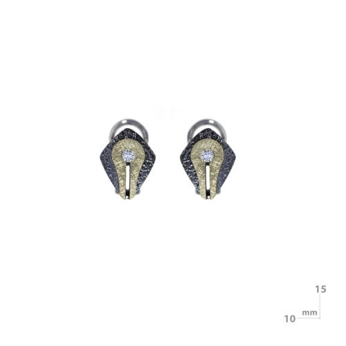 Arrecades de plata, or i brillants