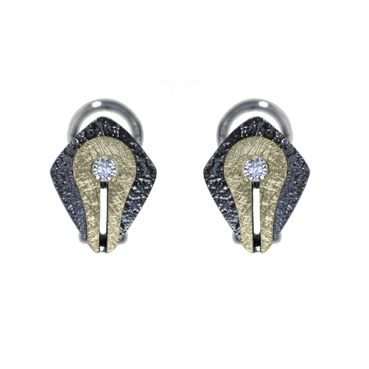 Arrecades de plata, or i brillants