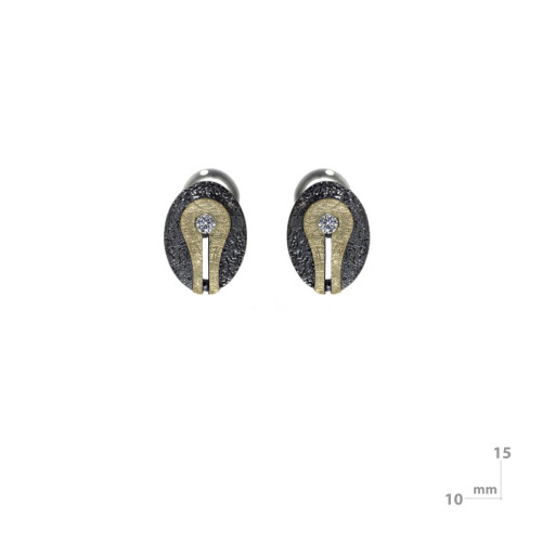Arrecades de plata, or i brillants