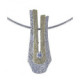 Silver, gold and brilliant pendant