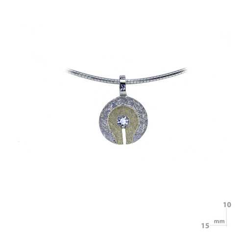 Colgante de plata, oro y brillante