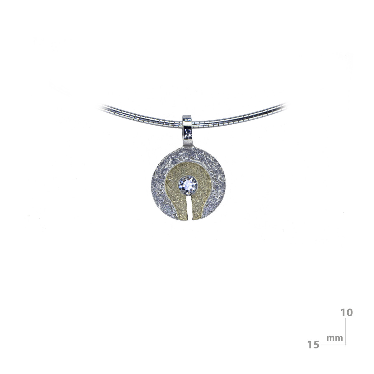 Colgante de plata, oro y brillante
