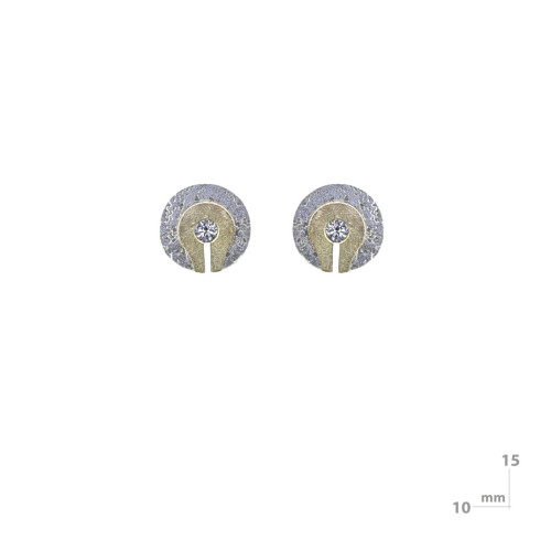 Pendientes de plata, oro y brillantes