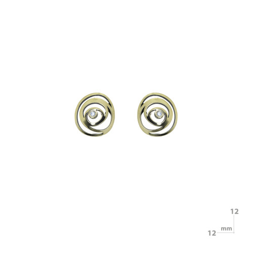Pendientes de plata, oro y brillante