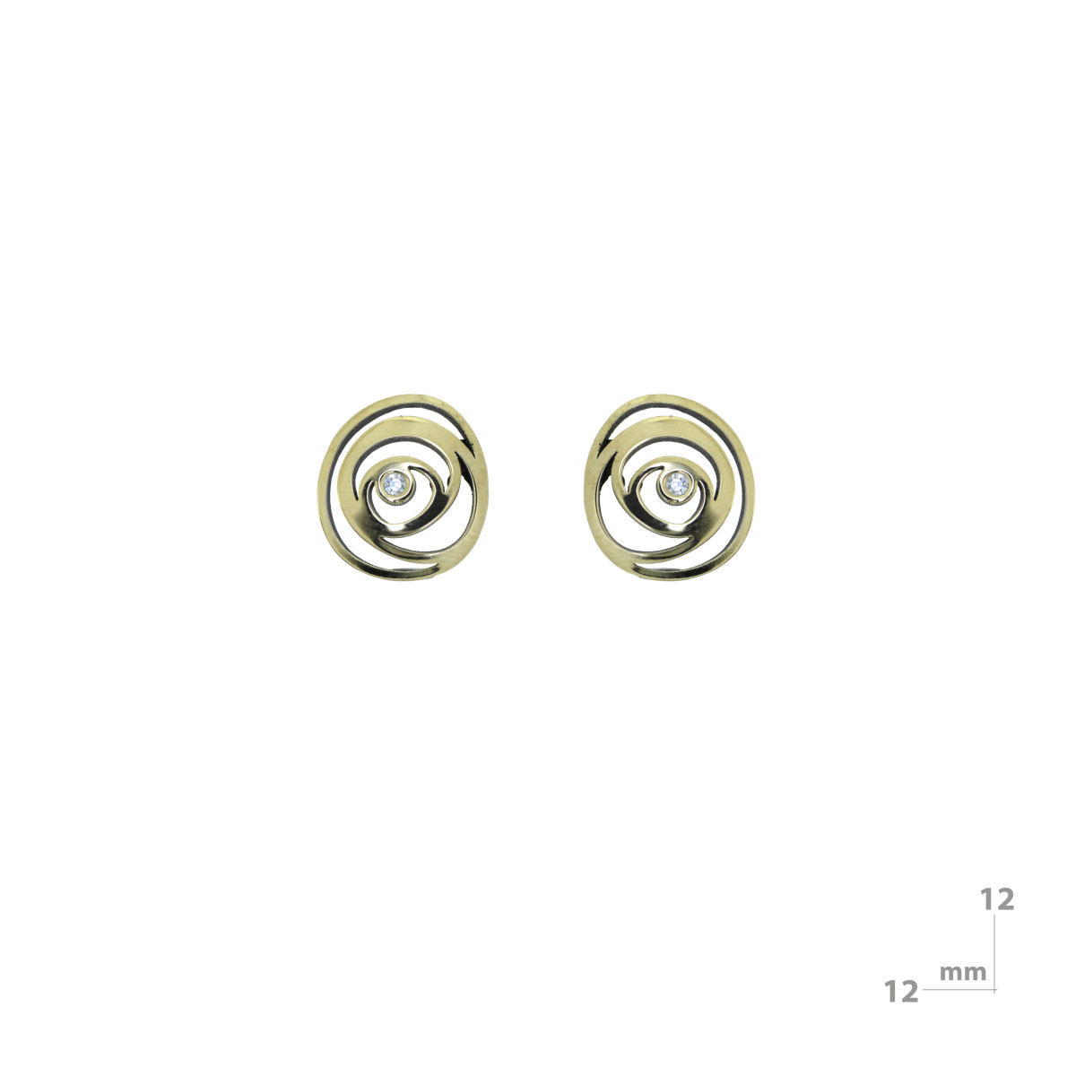 Pendientes de plata, oro y brillante