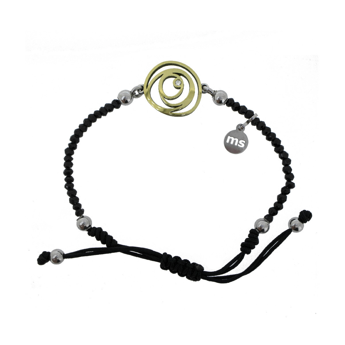 Pulsera de plata, oro y brillante