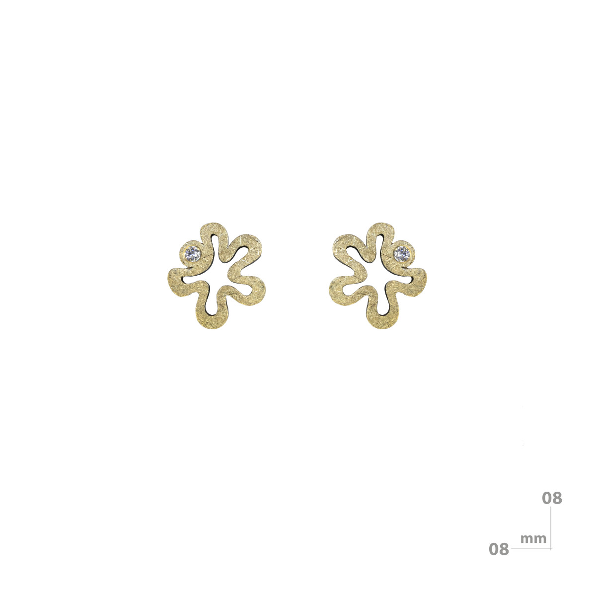 Pendientes de plata, oro y brillantes