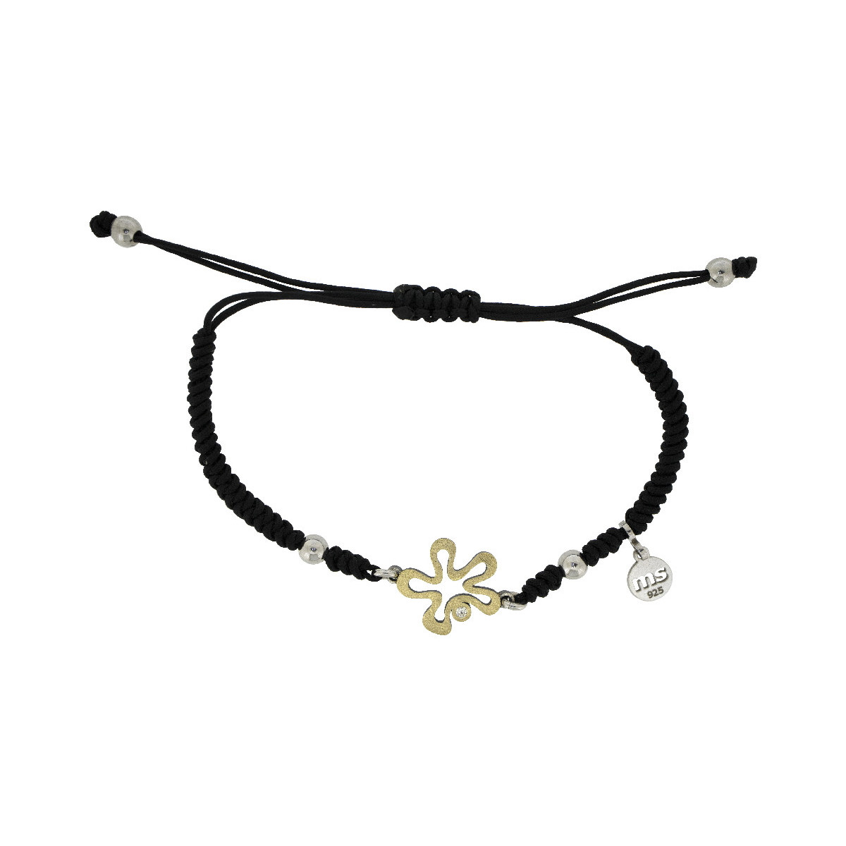 Silver, gold and 0.015 ct brilliant bracelet