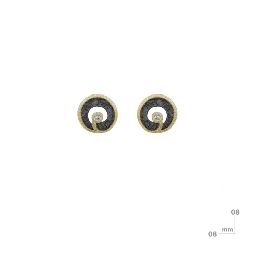 Pendientes de plata, oro y brillantes