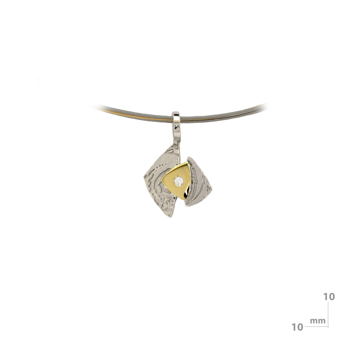 Silver, gold and brilliant pendant