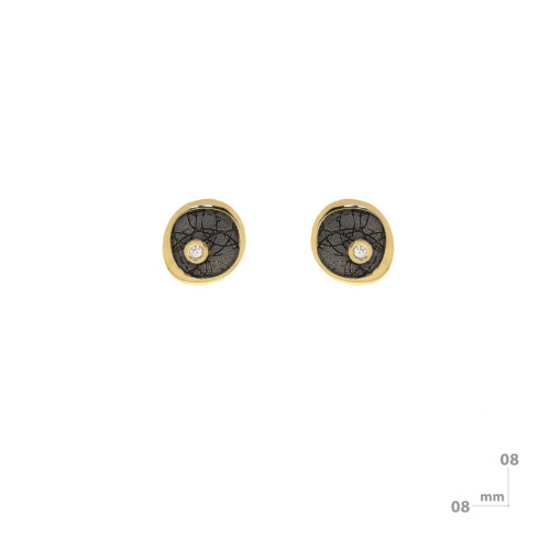 Pendientes de plata, oro y brillantes