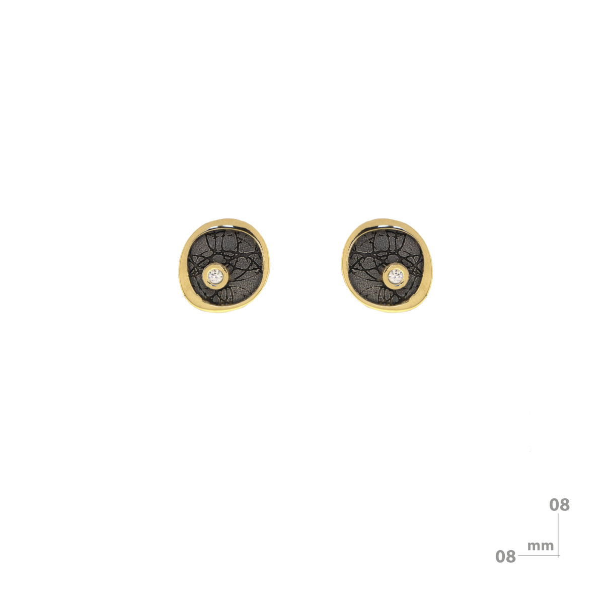 Pendientes de plata, oro y brillantes