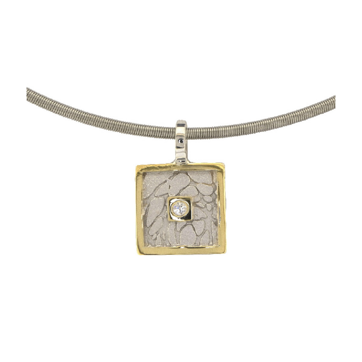 Silver, gold and brilliant pendant