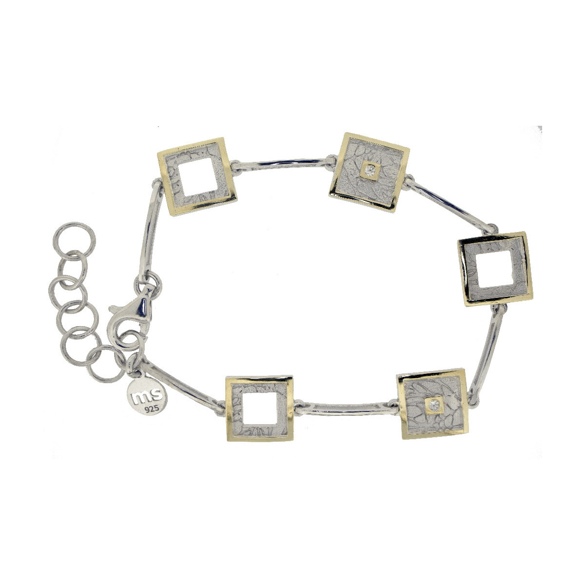 Polsera de plata, or i brillant