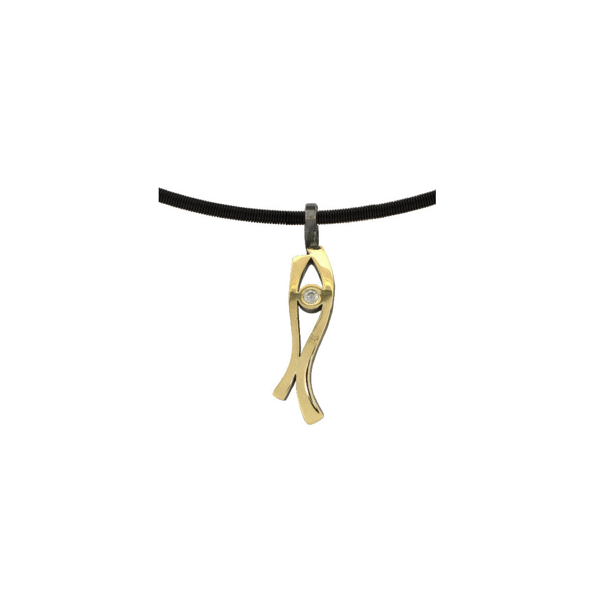 Silver, gold and brilliant pendant