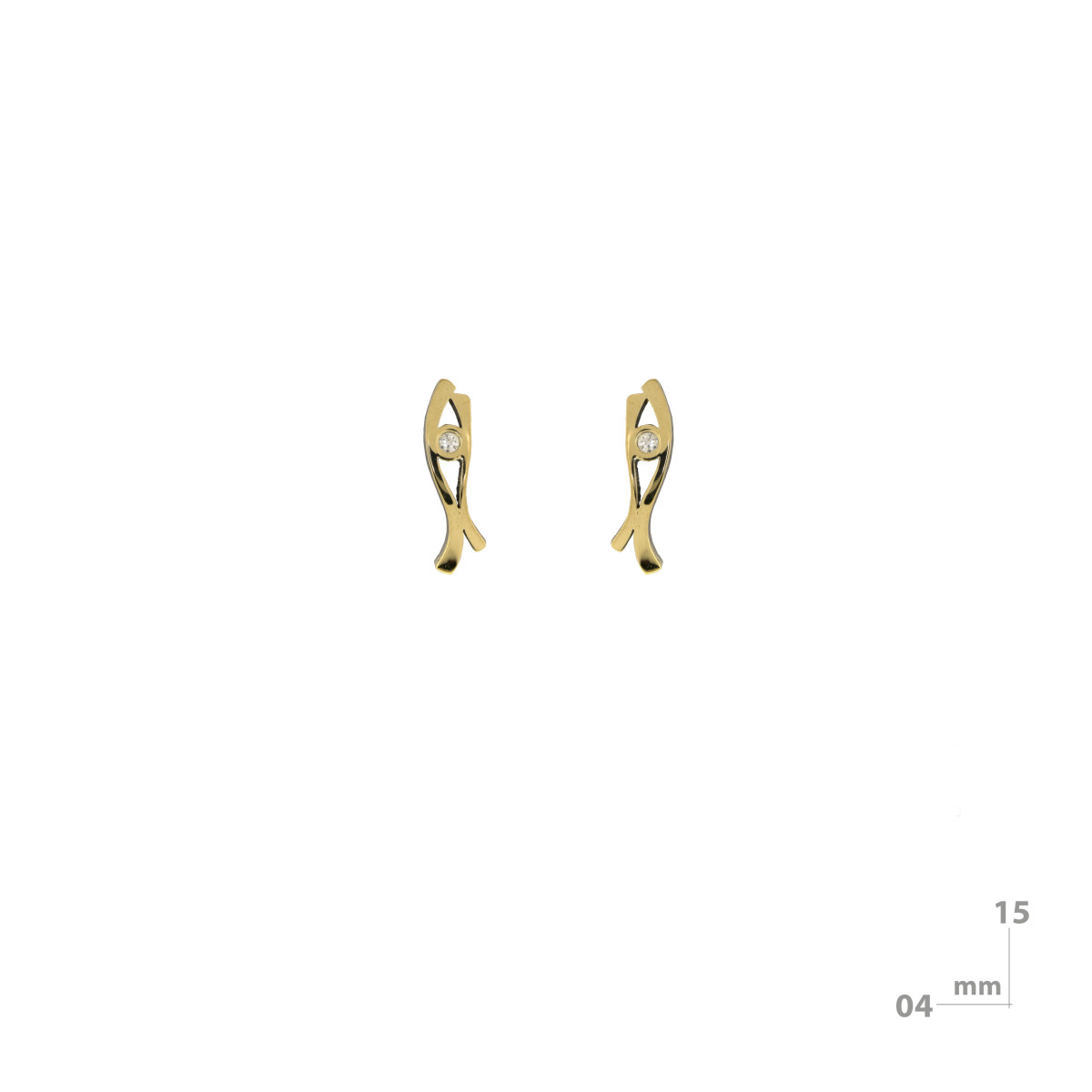 Pendientes de plata, oro y brillantes