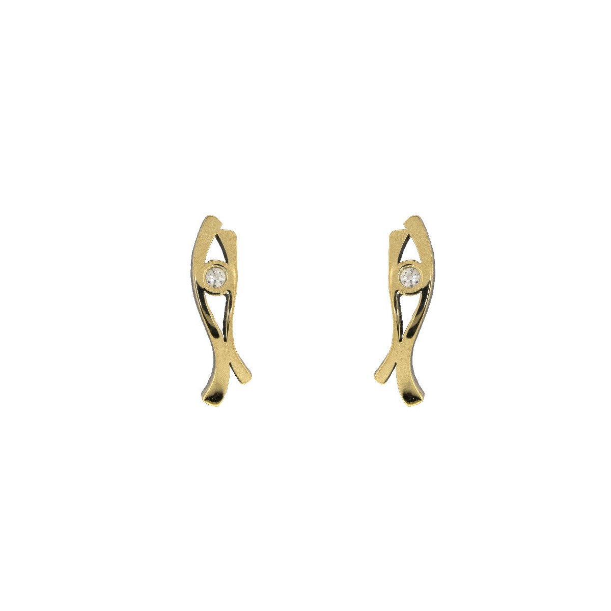 Pendientes de plata, oro y brillantes