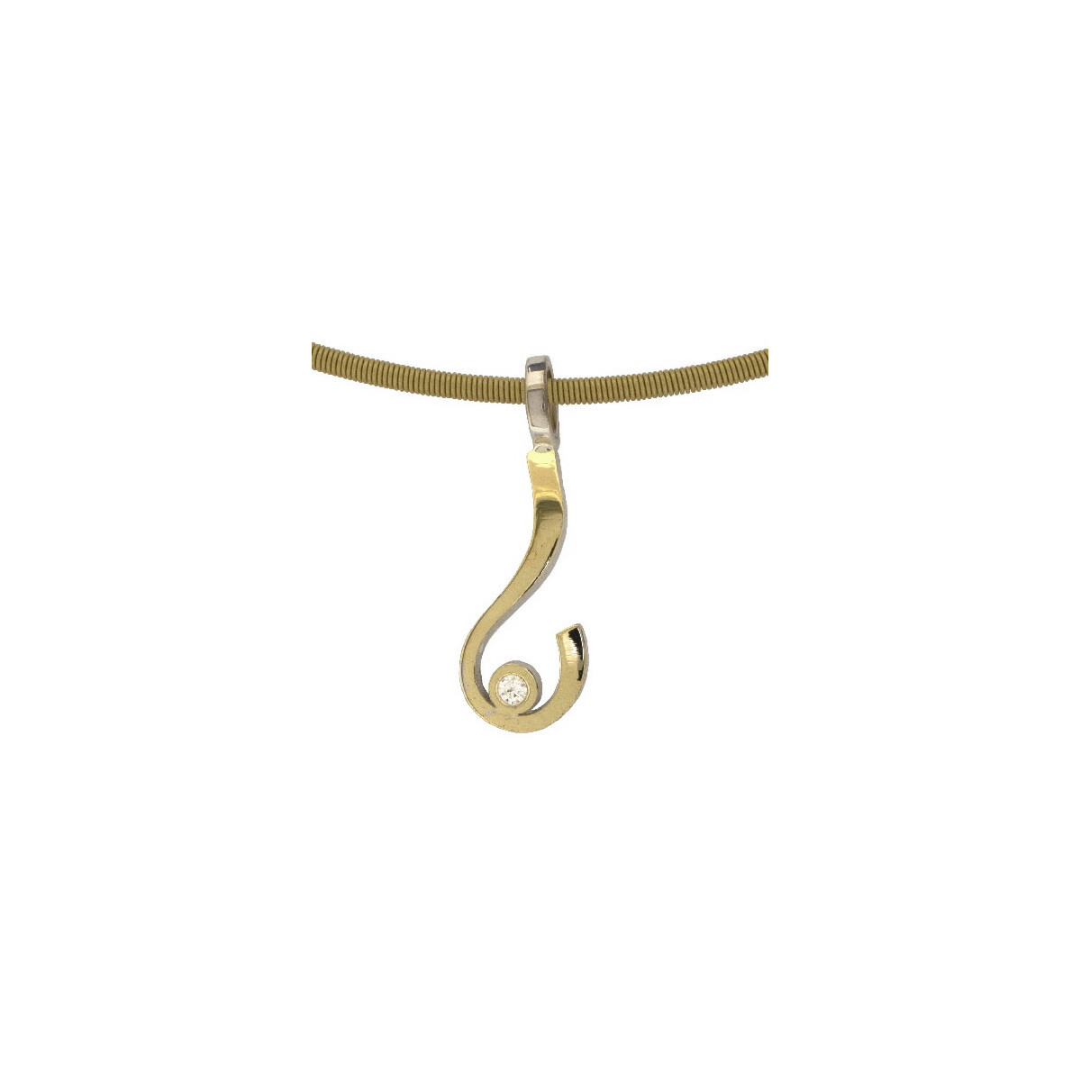 Pendant made of silver, gold and shiny