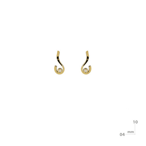 Pendientes de plata, oro y brillantes