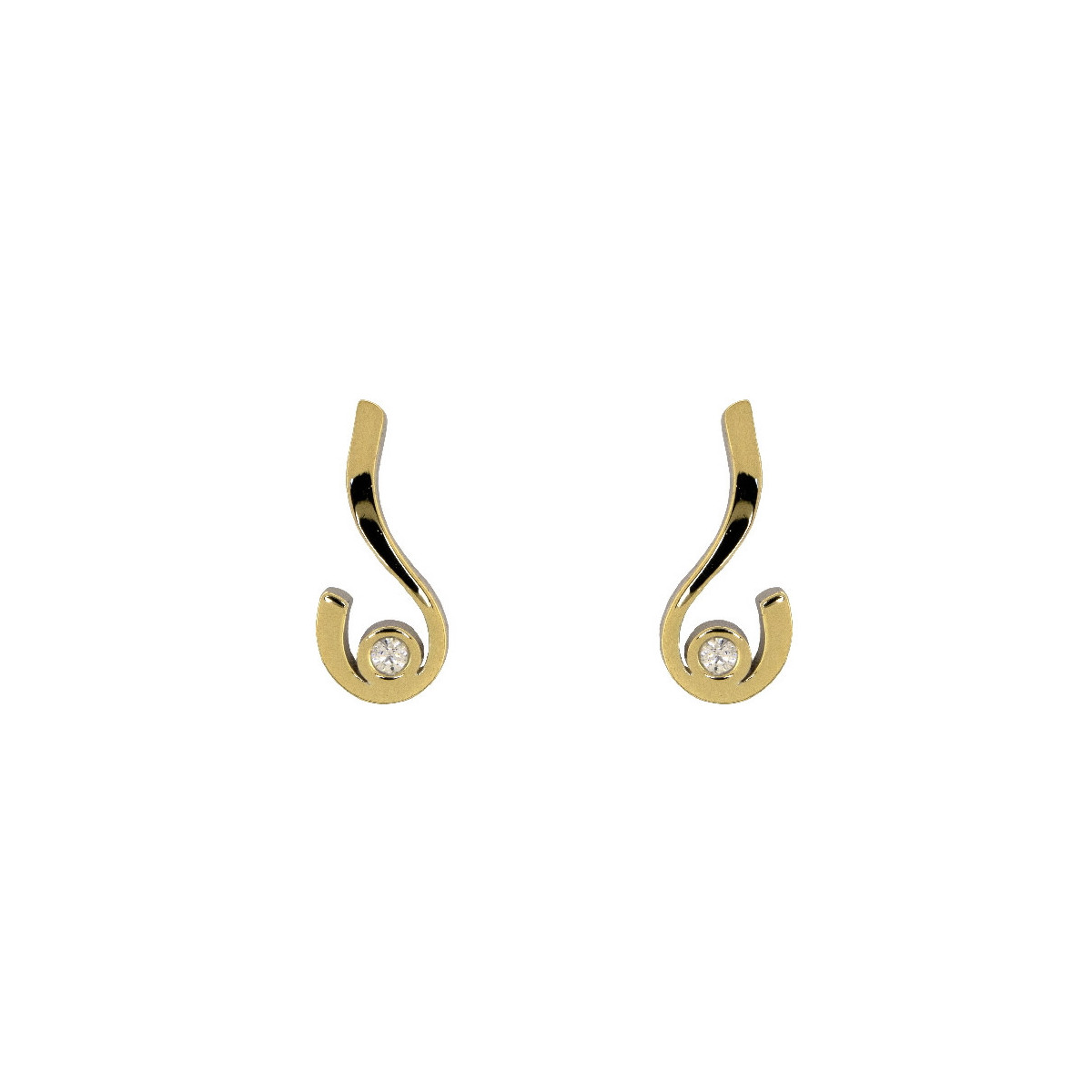 Silver, gold and diamond earrings