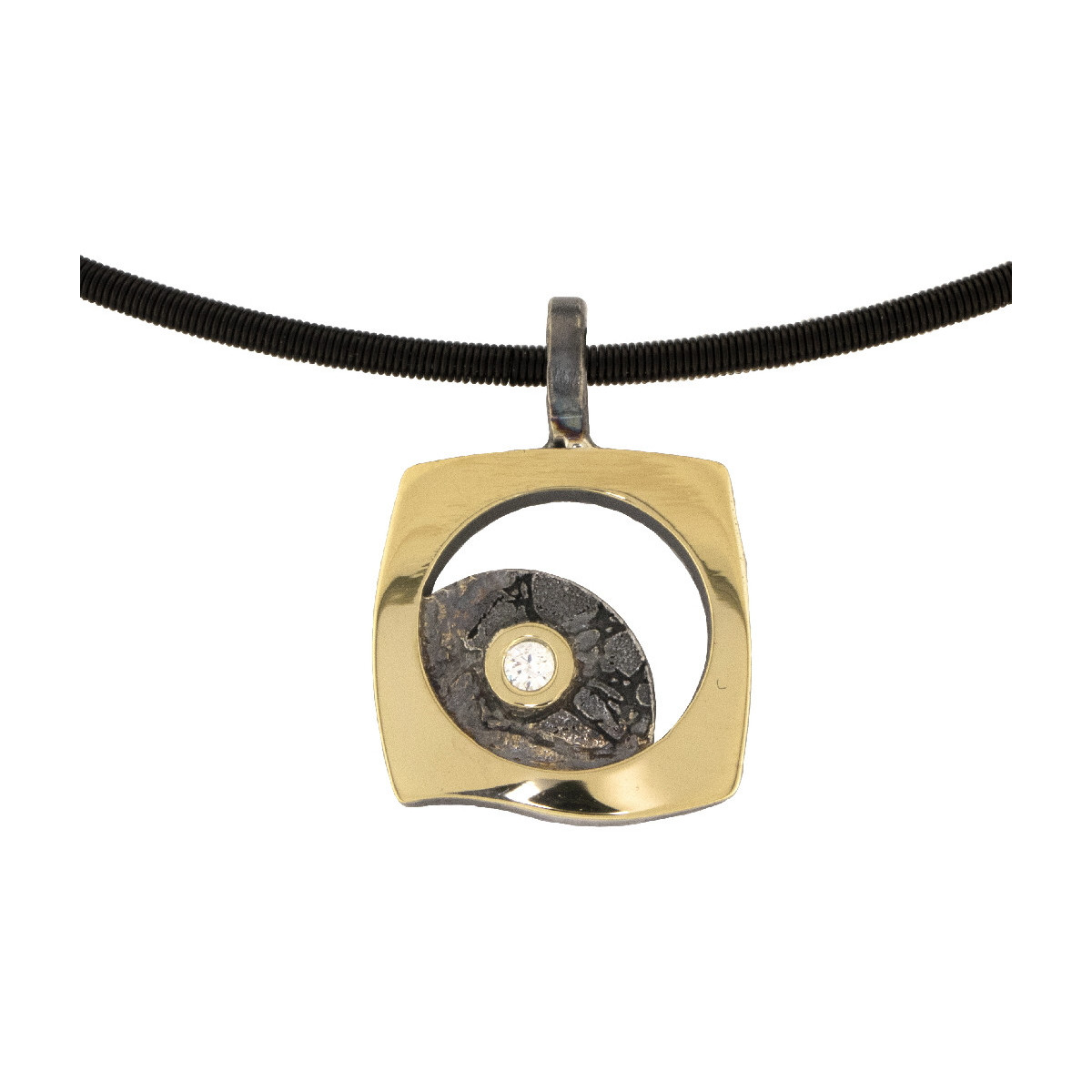 Silver, gold and brilliant pendant
