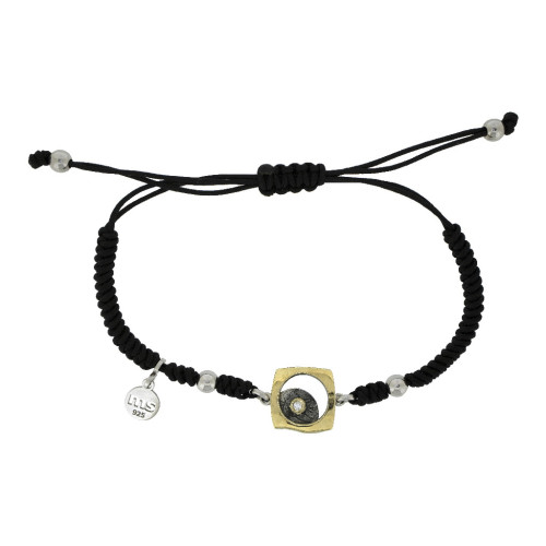 Pulsera de plata, oro y brillante