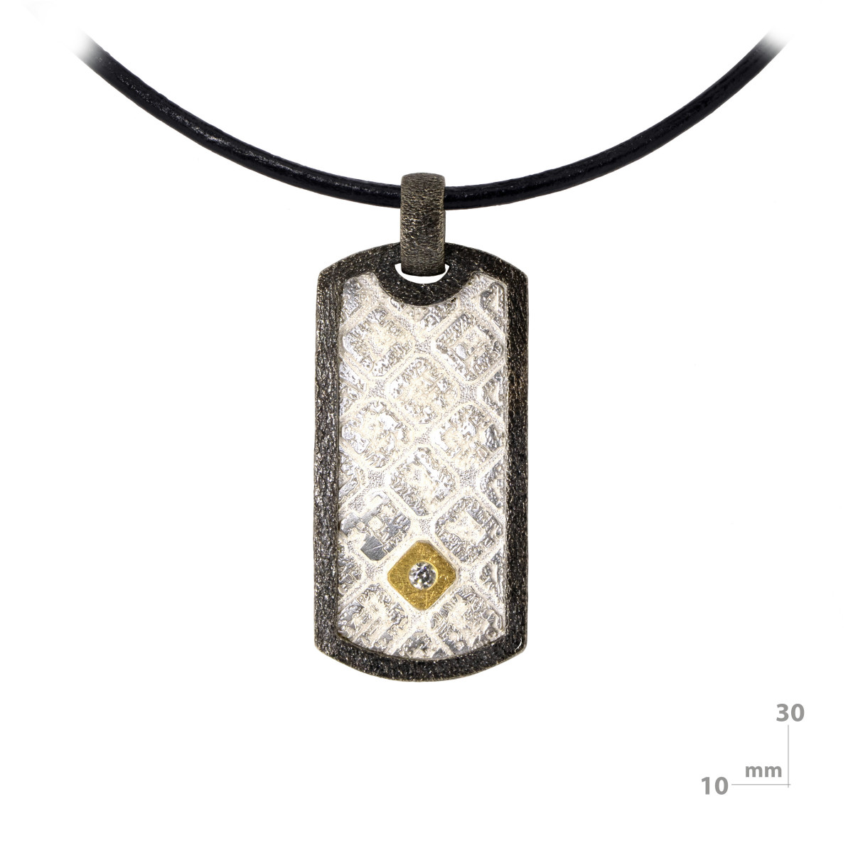 Silver, gold and brilliant pendant